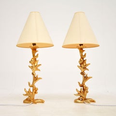 Paar vergoldete Vintage-Tischlampen aus Bronze von Georges Mathias für Fondica