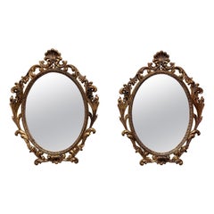 Pair of Vintage Gilt Metal Italian Mirrors