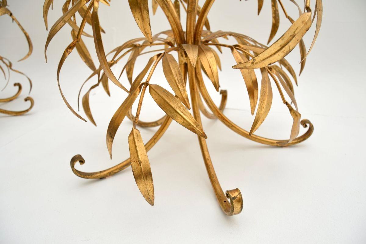 Pair of Vintage Gilt Metal Side Tables by Hans Kogl For Sale 4