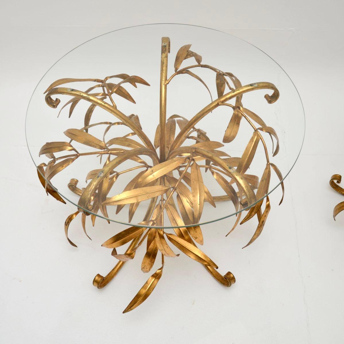 Pair of Vintage Gilt Metal Side Tables by Hans Kogl For Sale 2
