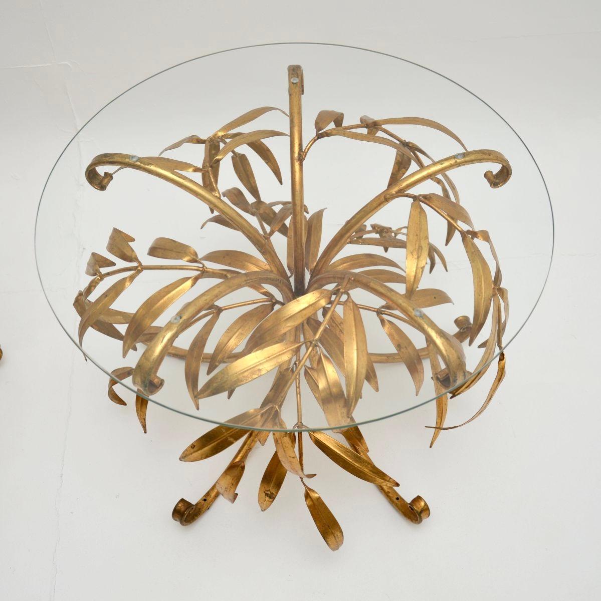 Pair of Vintage Gilt Metal Side Tables by Hans Kogl For Sale 3