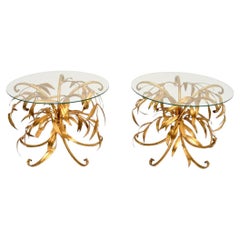 Pair of Vintage Gilt Metal Side Tables by Hans Kogl