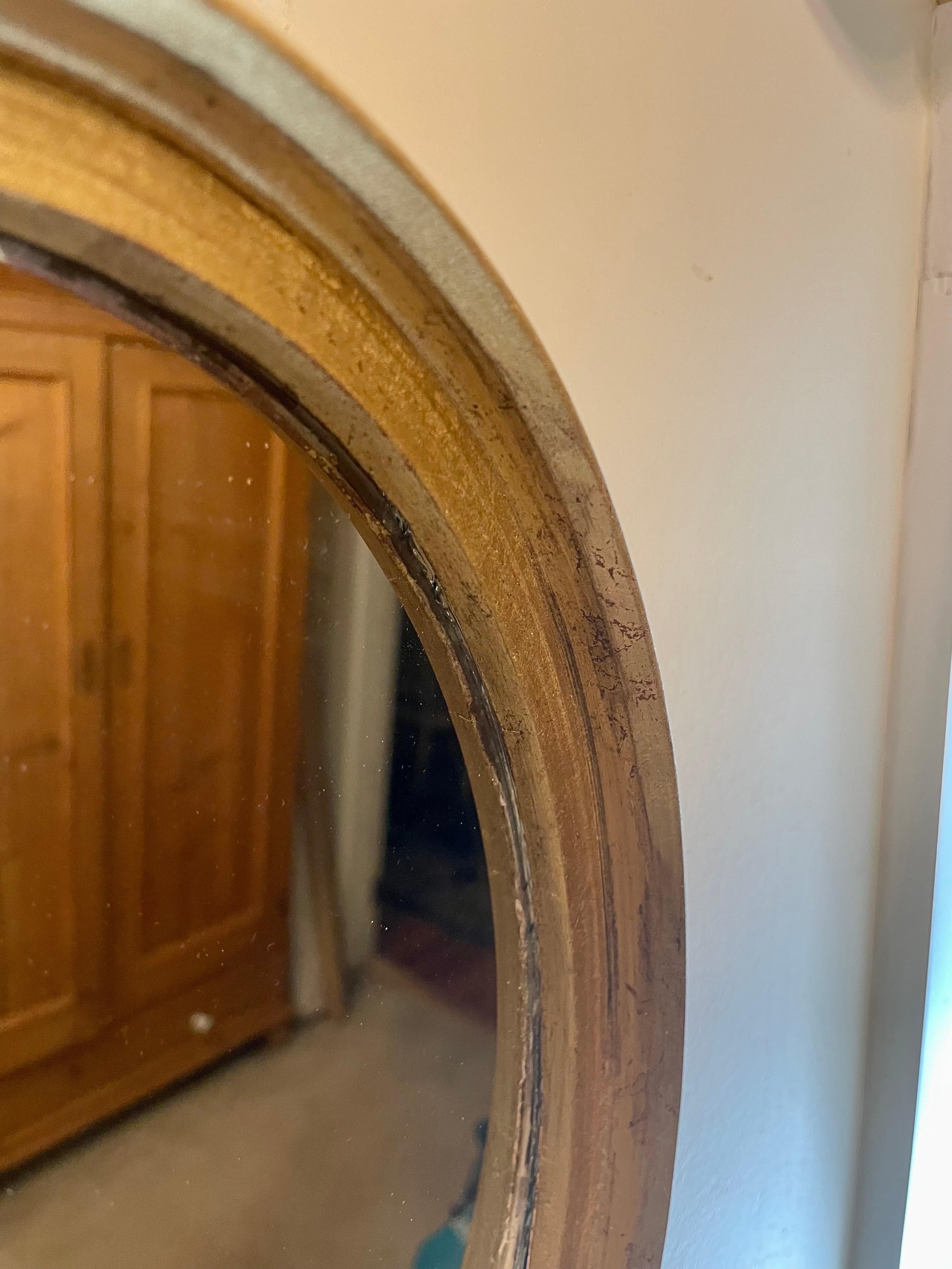 Pair of Vintage Gilt Oval Italian Mirrors For Sale 7