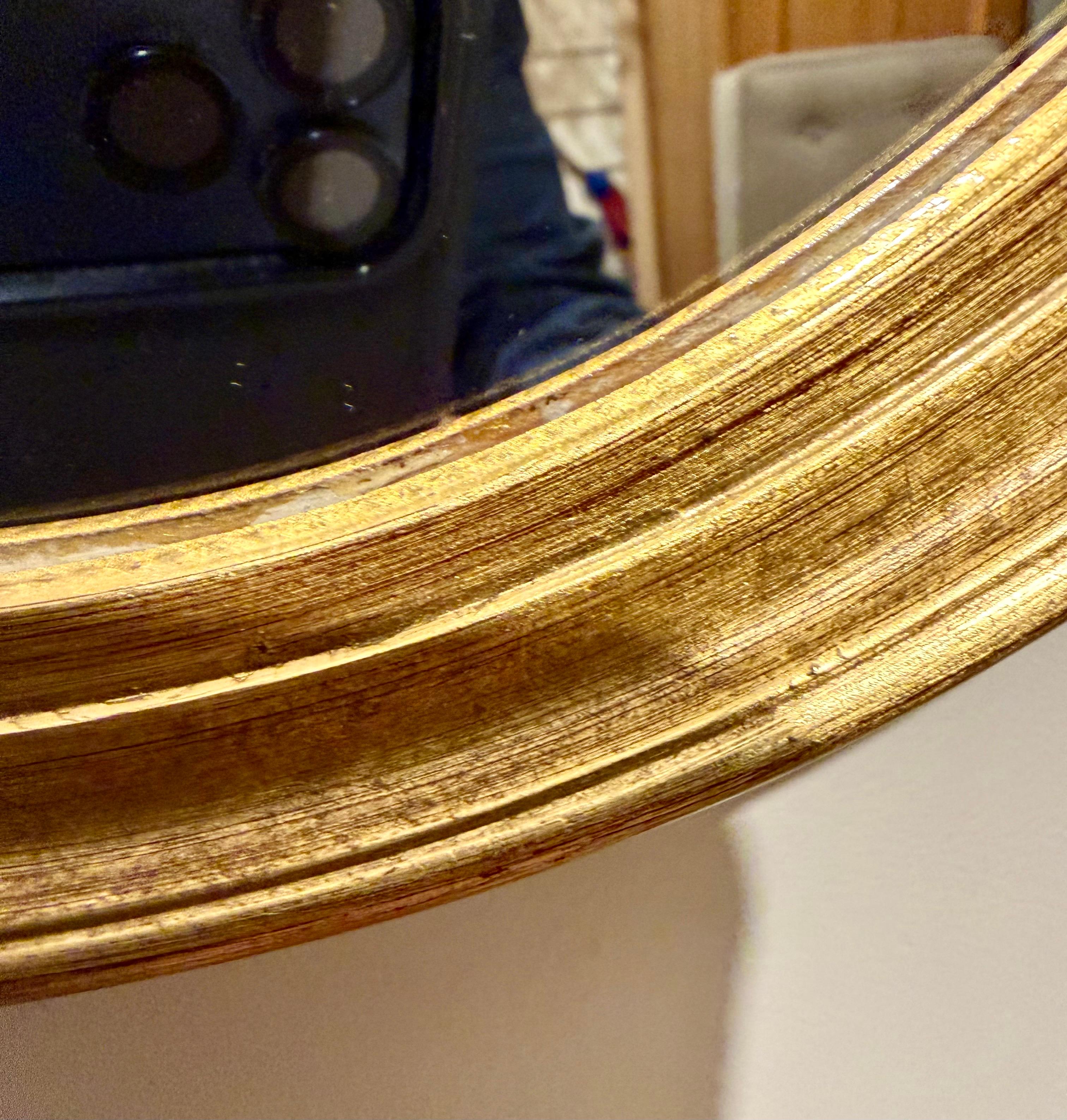 Paar vergoldete ovale Vintage-Spiegel im Zustand „Gut“ im Angebot in New York, NY