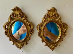 Pair Of Vintage Giltwood Italian Florentine Mirror