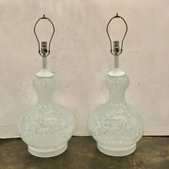 Paire de lampes en verre vintage
