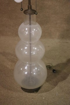 Mid-Century Modern Pair of Vintage Glass Table Lamps