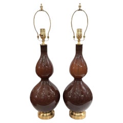 Pair of Vintage Glass Lamps
