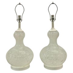 Paire de lampes en verre vintage