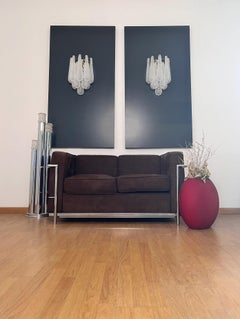 Pair of vintage glass petals drop wall sconces