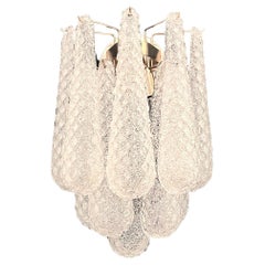 Pair of vintage glass petals drop wall sconces
