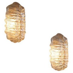 Pair of Vintage Glass Wall Lamps