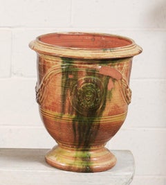 Pair of Vintage Glazed Anduze Jars