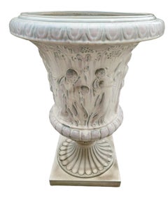 Pair of Vintage Glazed Neoclassical Planters