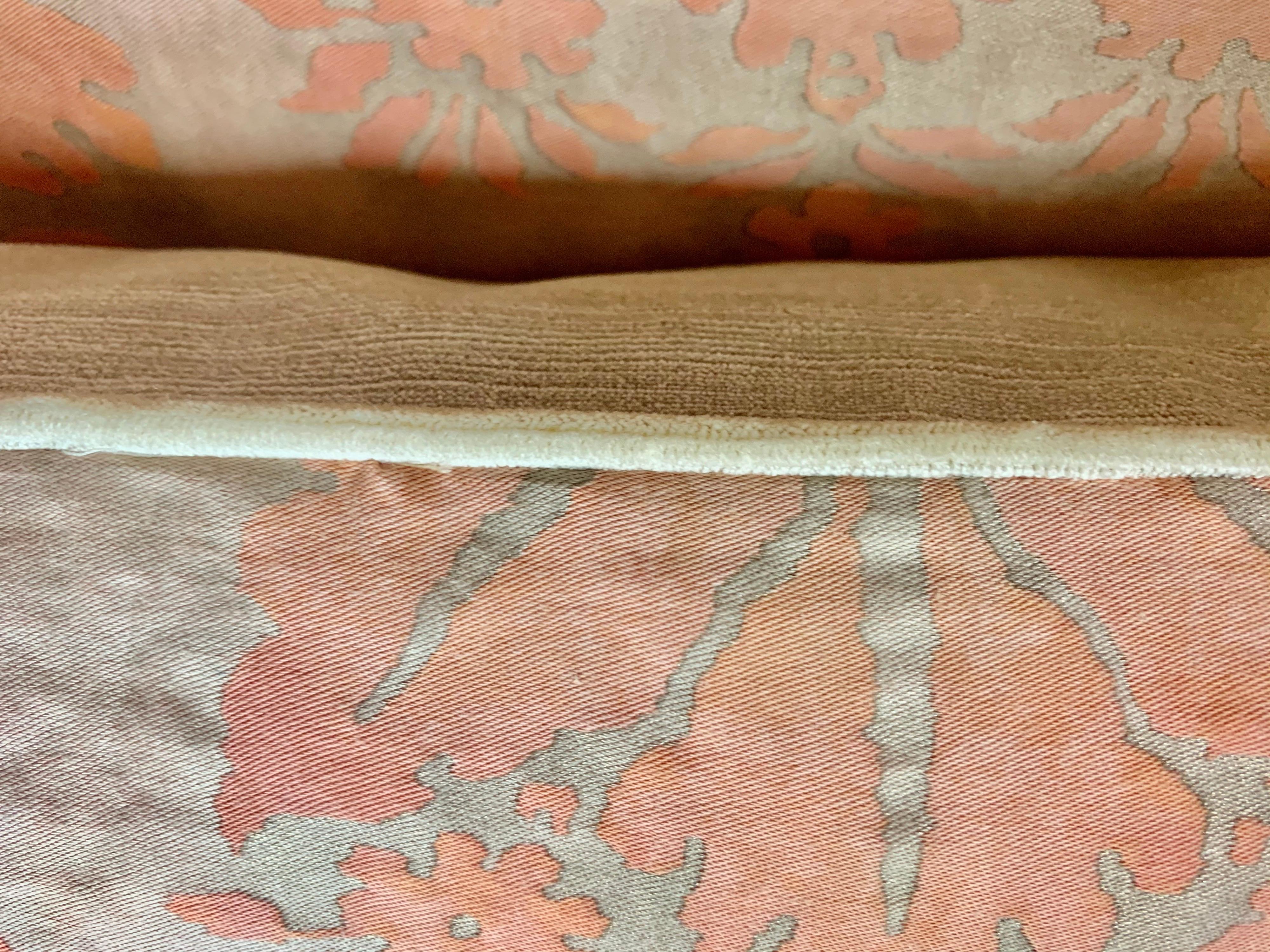 Pair of Vintage Glicine Patterned Fortuny Textile Pillows 1