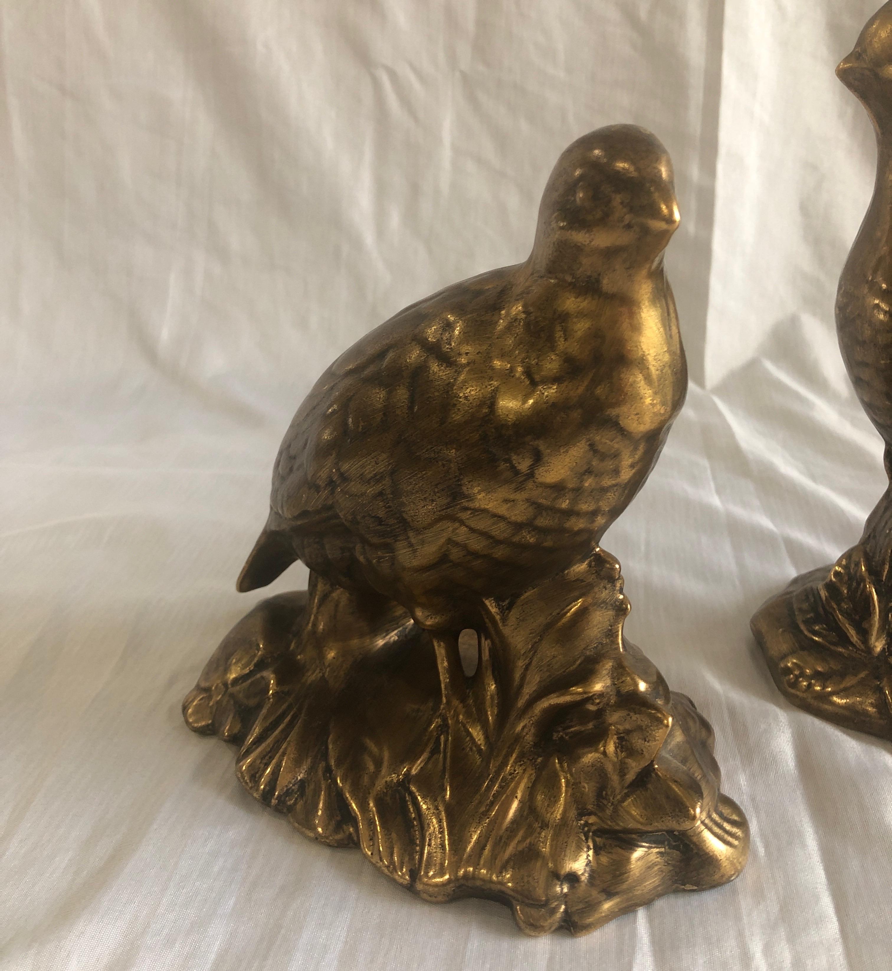 Pair of vintage gold ceramic decorative birds
Sizes:
Male 6” L x 4” W x 8” H
Female 6