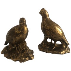 Pair of Vintage Gold Ceramic Decorative Birds