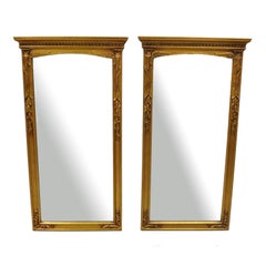 Pair of Vintage Gold French Style Tassel Frame Wall Mirrors Wood & Gesso