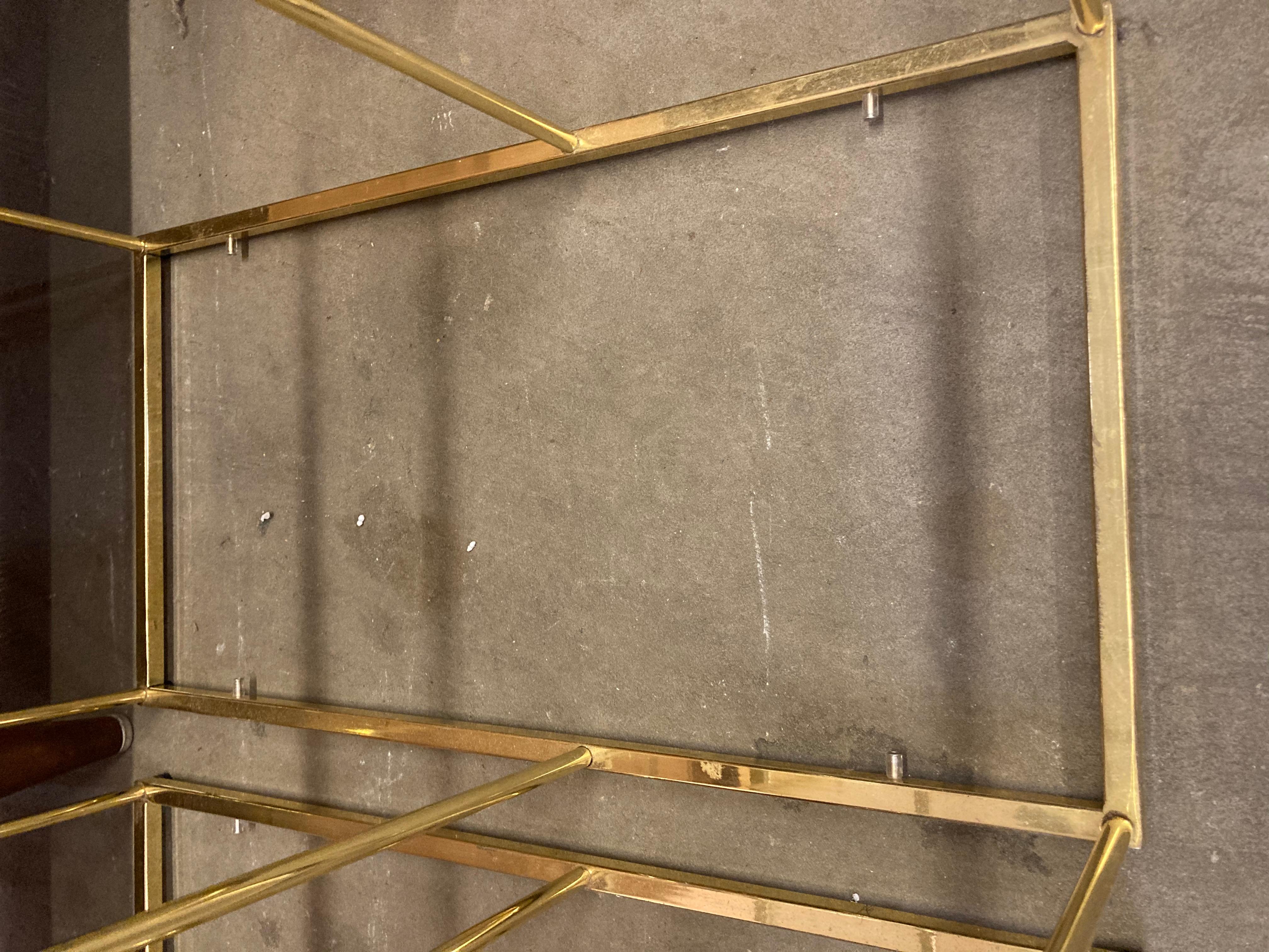 Pair of Vintage Golden Chrome Tiered Side Tables 5