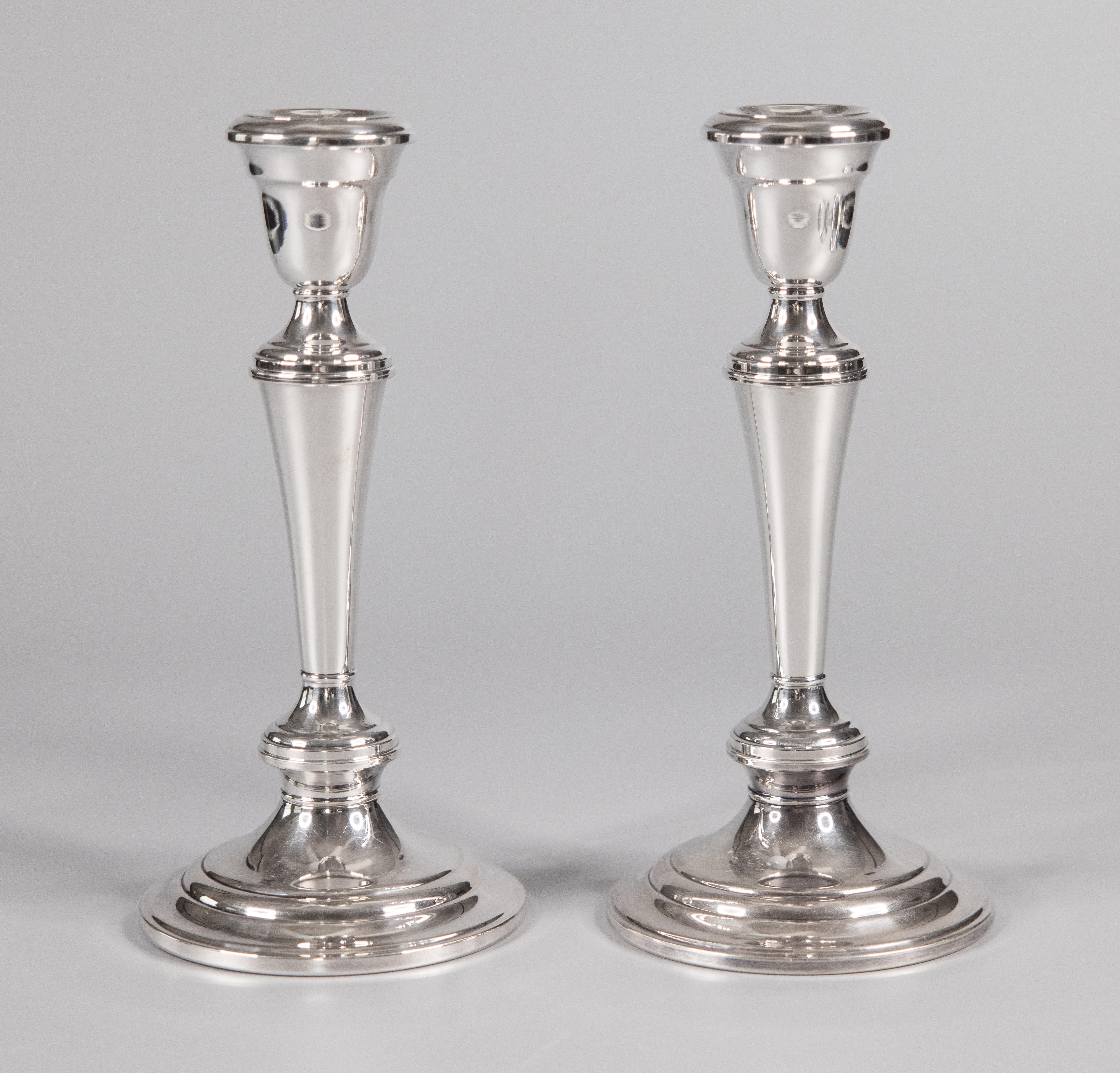 Pair of Vintage Gorham Silver Plate Candelabras In Good Condition In Pearland, TX
