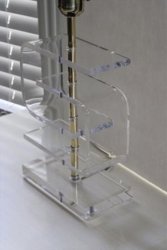 Pair of Lucite Waterfall Table Lamps