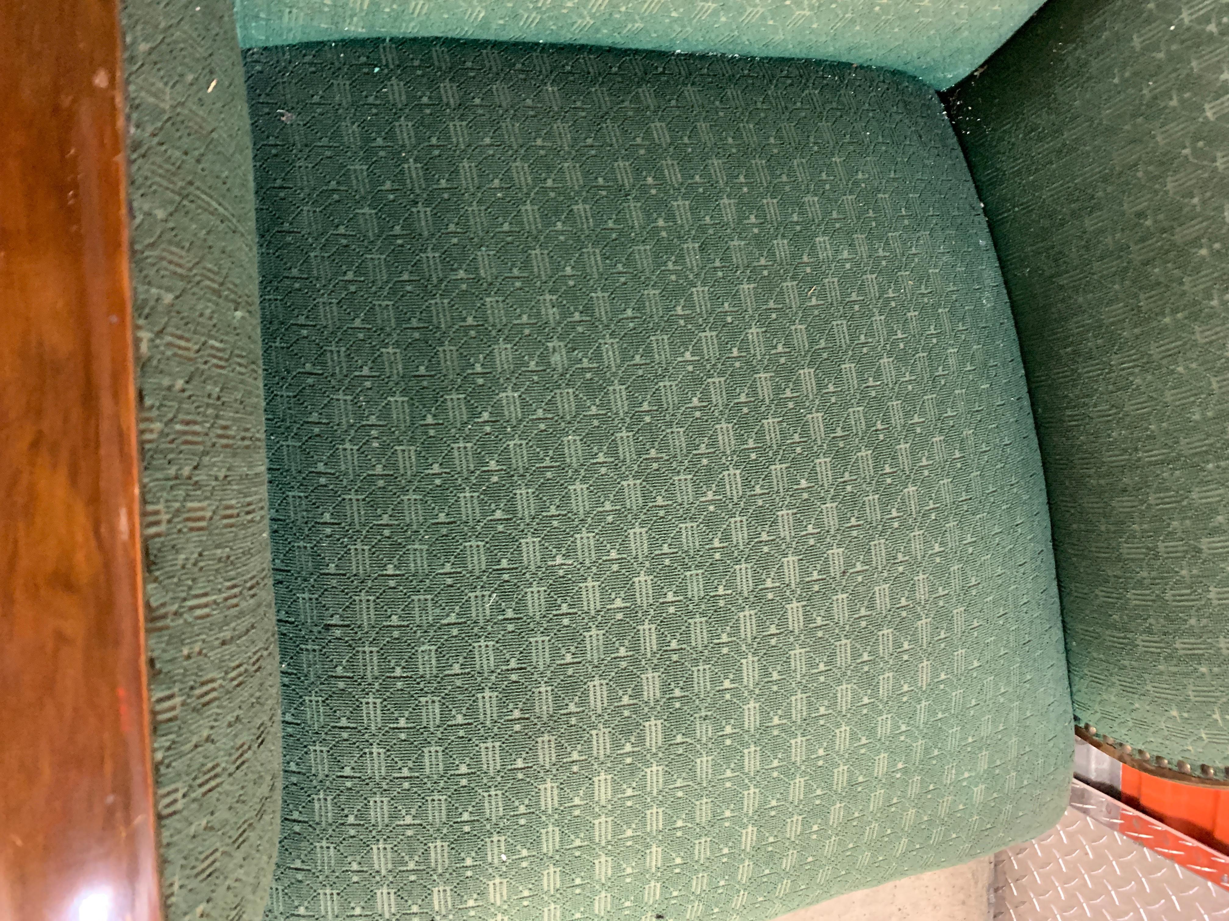 Tissu Paire de fauteuils verts vintage