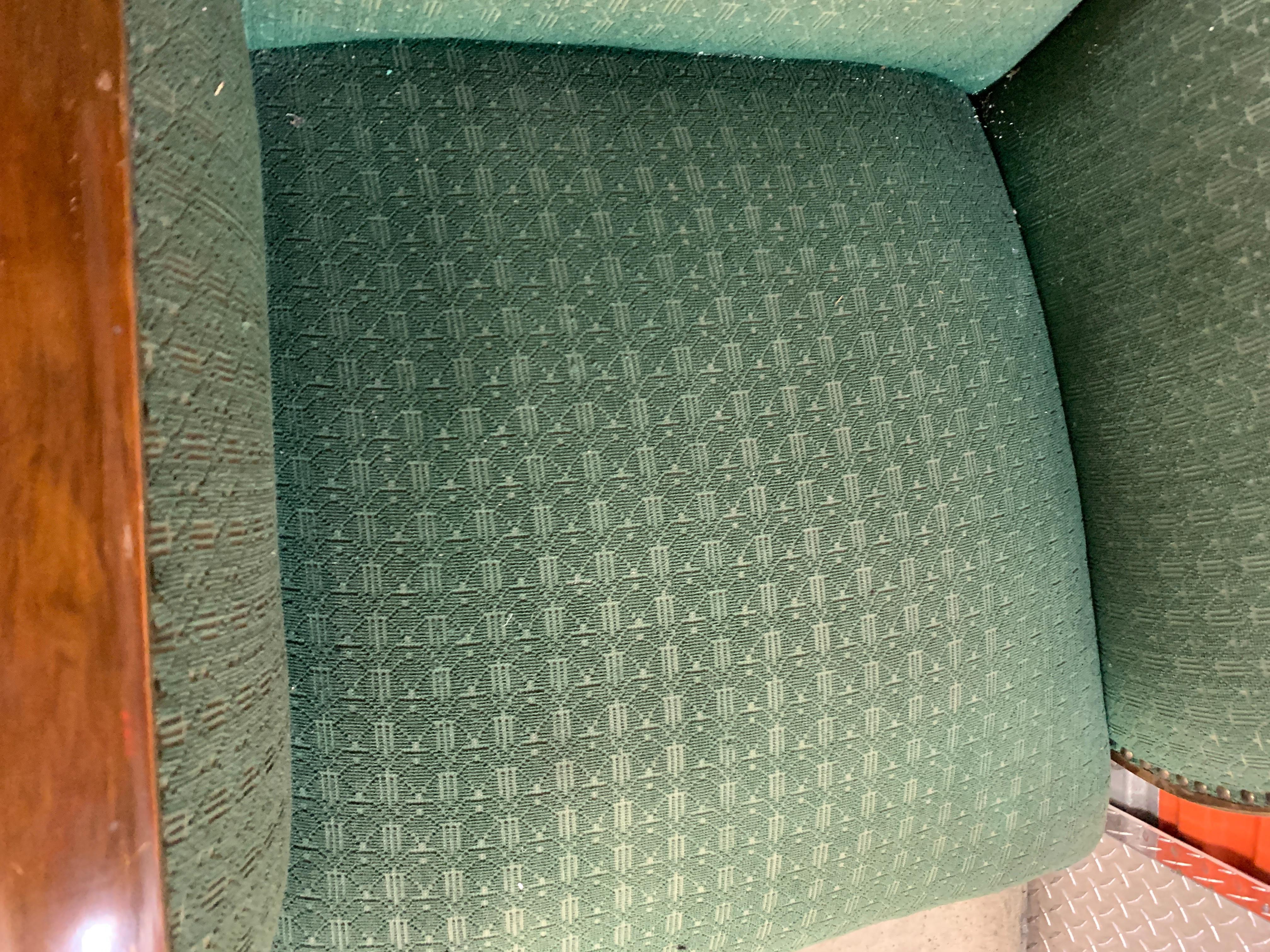 European Pair of Vintage Green Armchairs