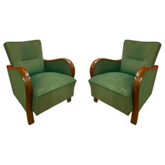 Pair of Vintage Green Armchairs