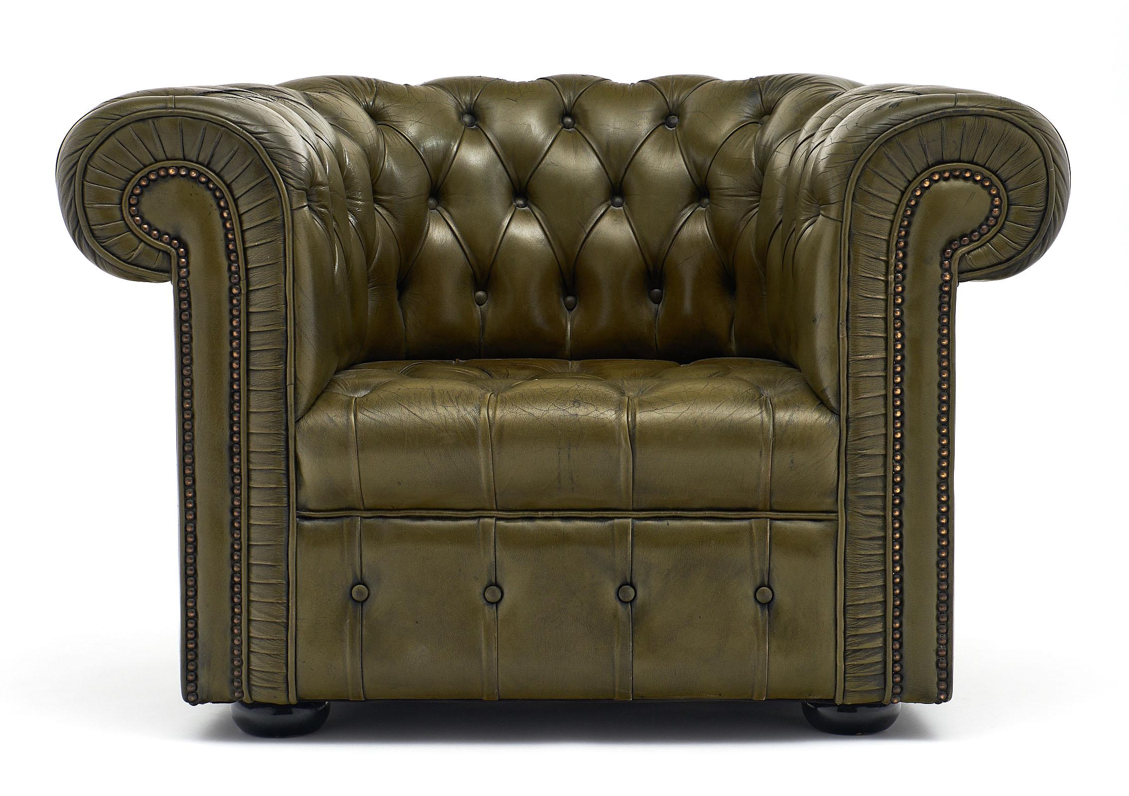 chesterfield chair green