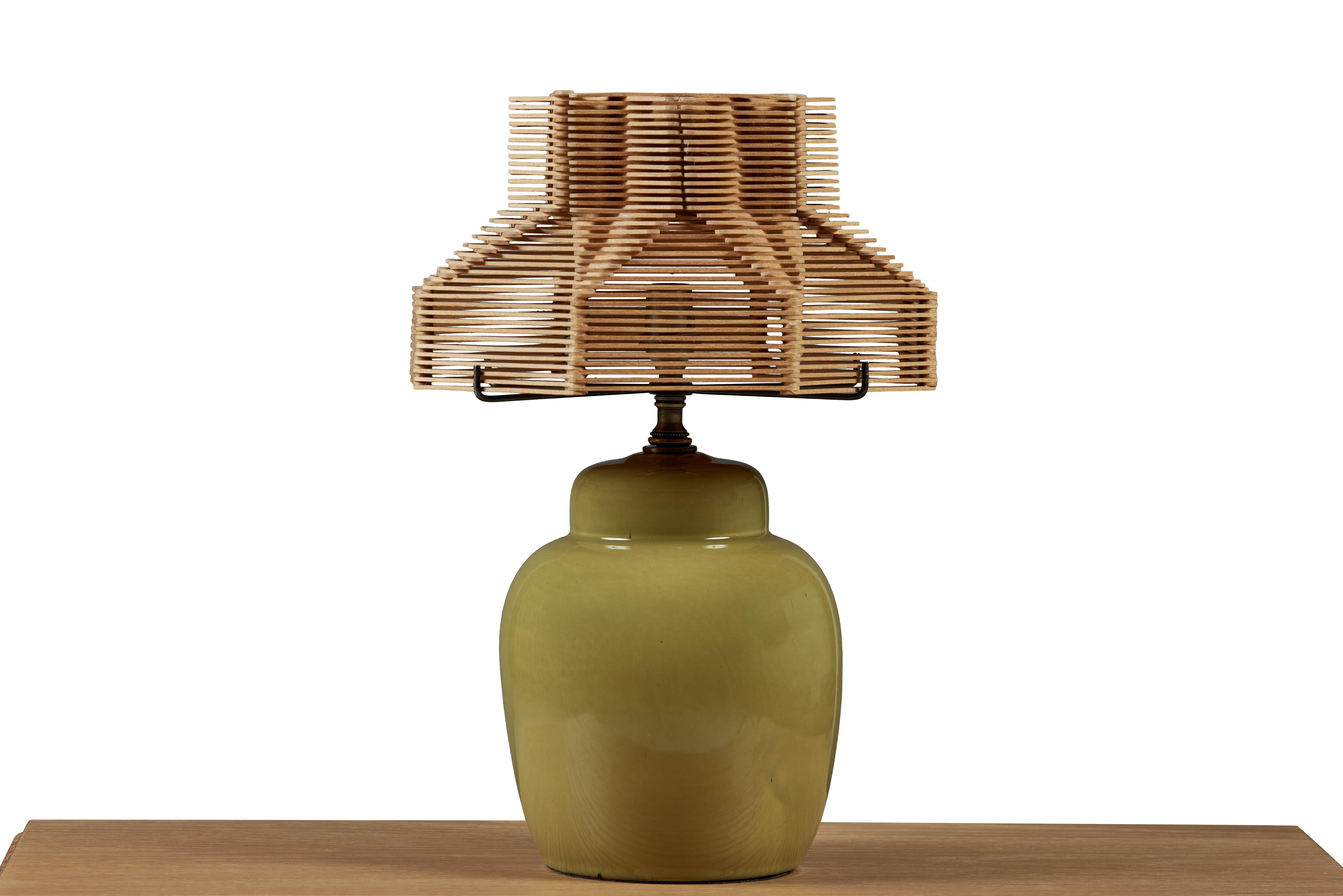 lampshade made of popsicle sticks