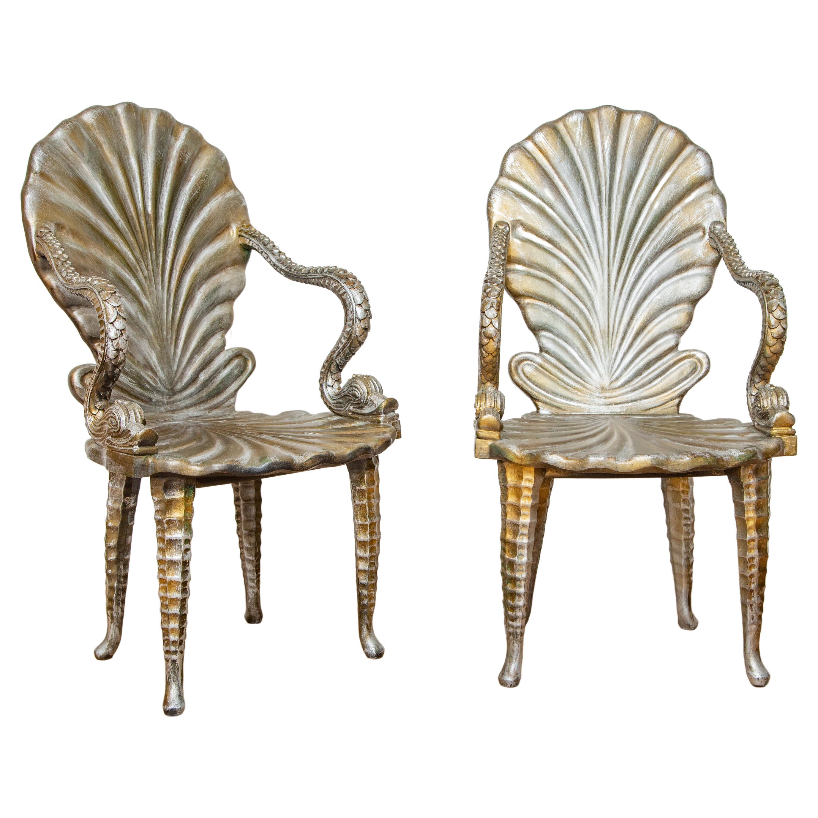 Pair of Vintage Grotto Style Armchairs