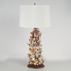 Pair of Vintage Grotto Style Seashell Encrusted Table Lamps