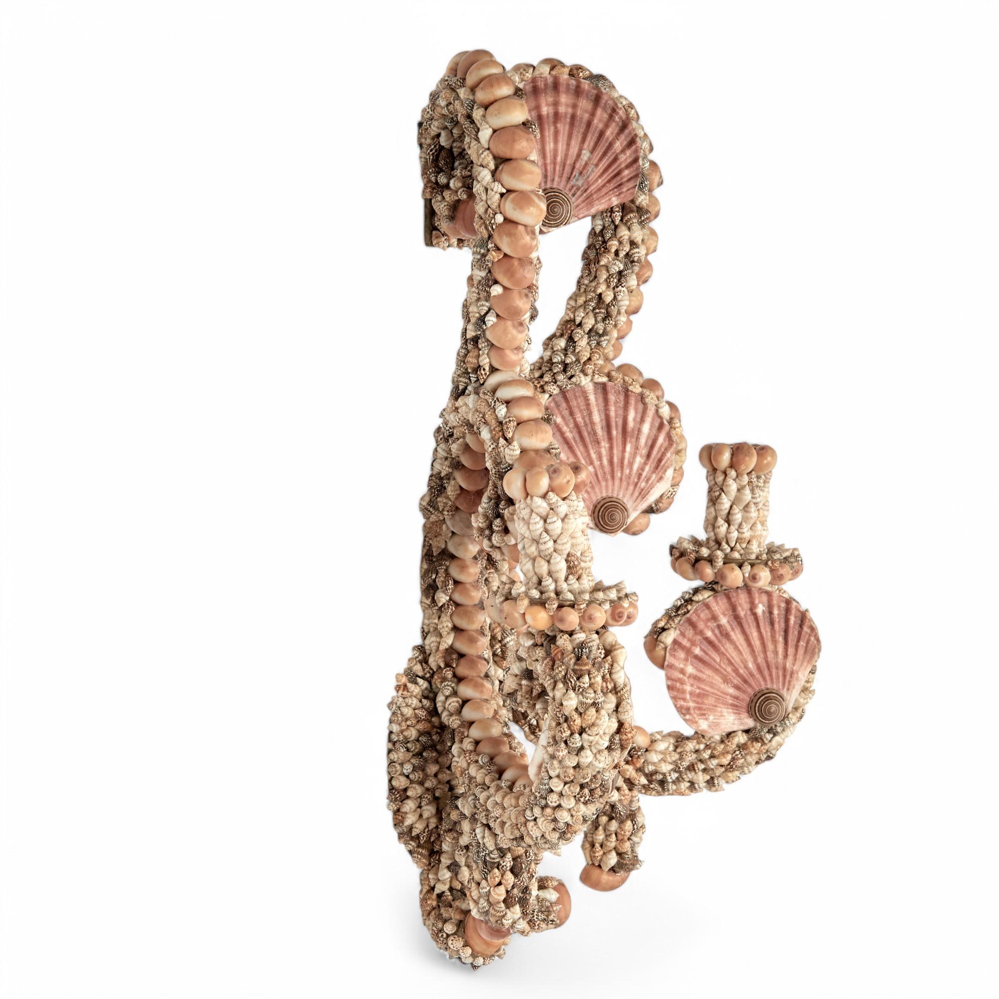 Pair of Vintage Grotto Style Seashell Wall Sconces 2