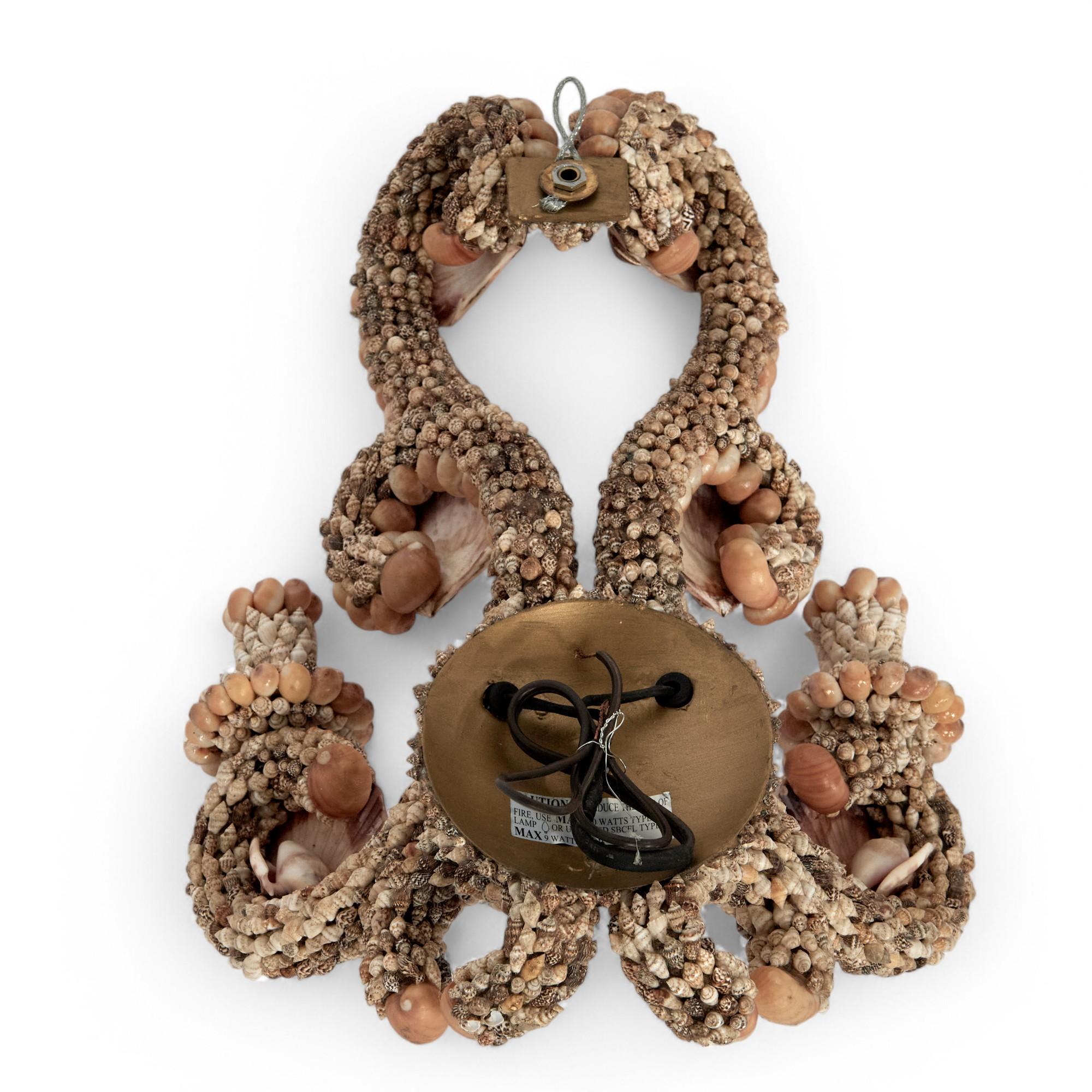 Pair of Vintage Grotto Style Seashell Wall Sconces 3