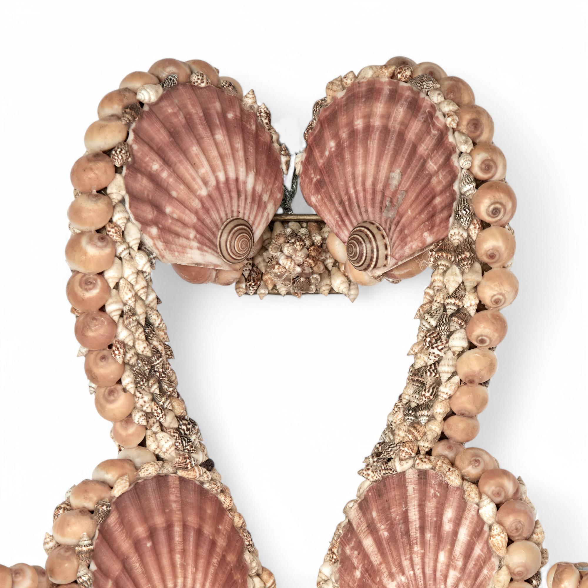 American Pair of Vintage Grotto Style Seashell Wall Sconces