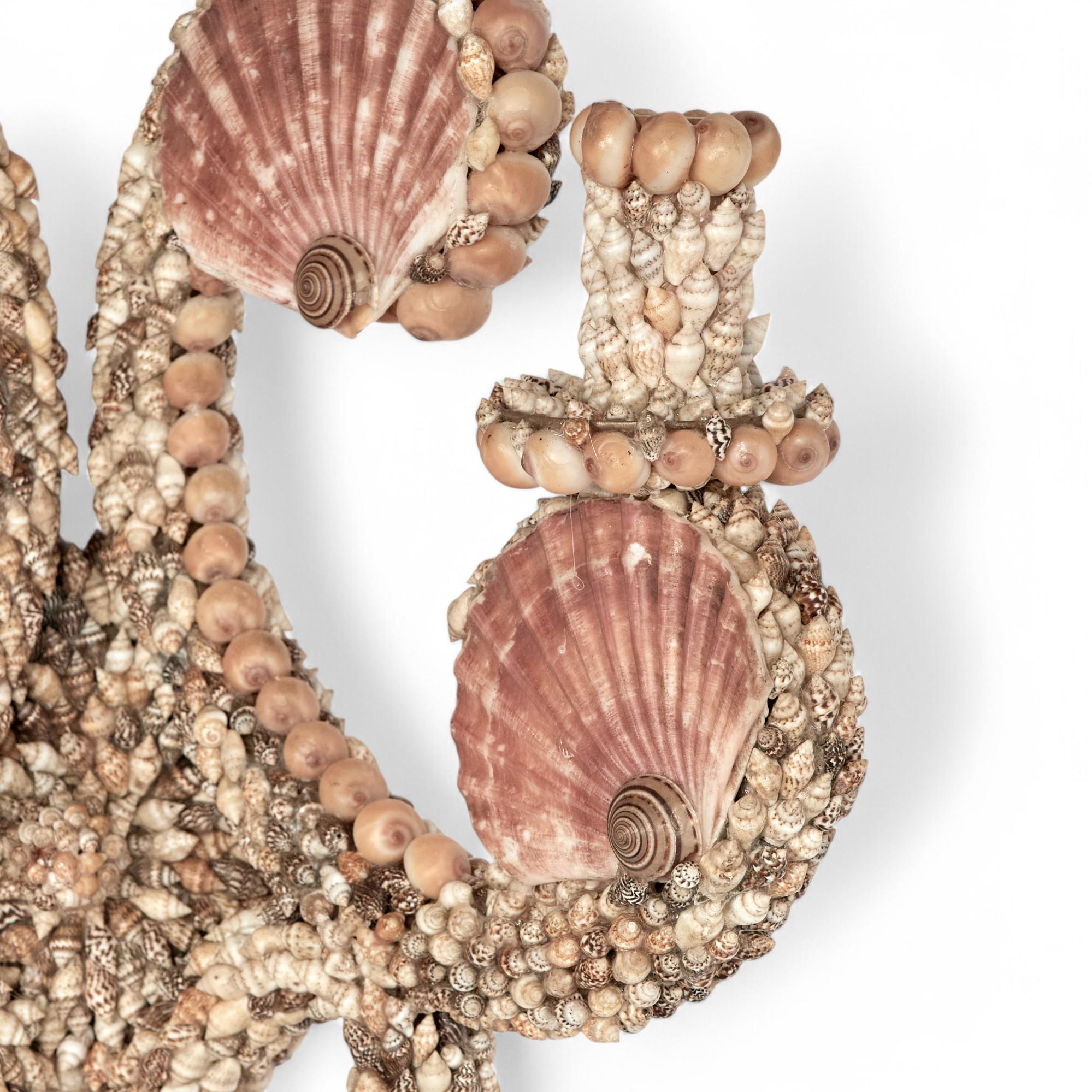 20th Century Pair of Vintage Grotto Style Seashell Wall Sconces