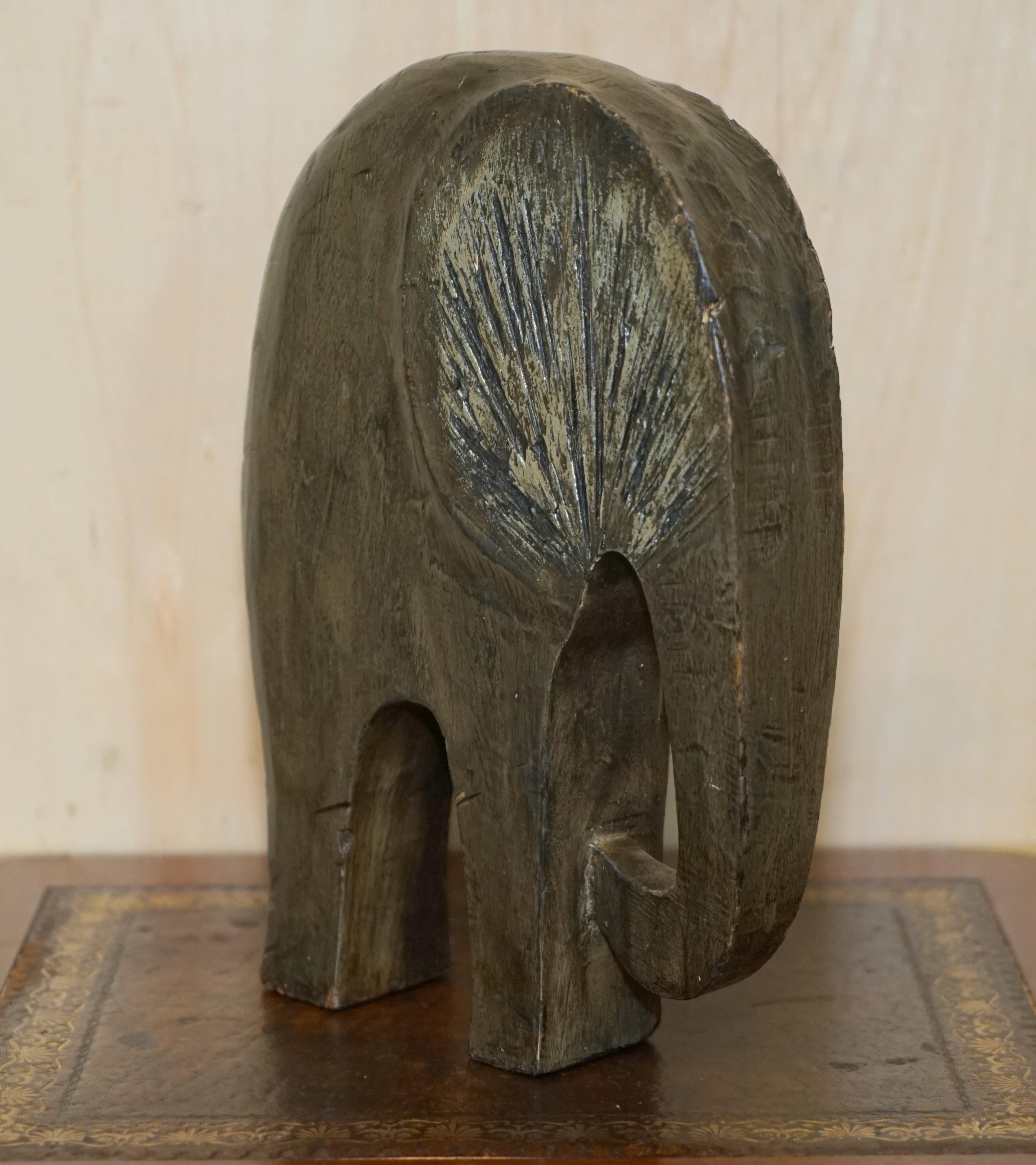 We are delighted to offer for sale this nice pair of vintage Modernist style elephants hand carved from solid piece of wood

A good looking and decorative pair of Modernist Elephants, they look stylish and cool in any setting 

Condition wise