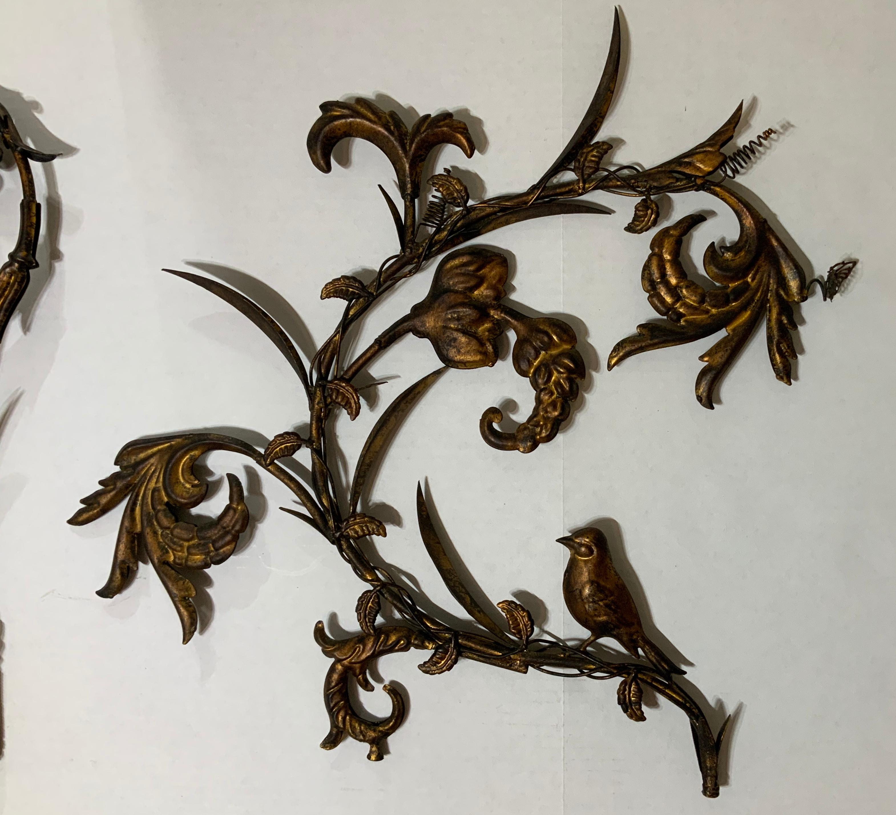 Pair of Vintage Handcrafted Metal Wall Hanging at 1stDibs | metal wall art