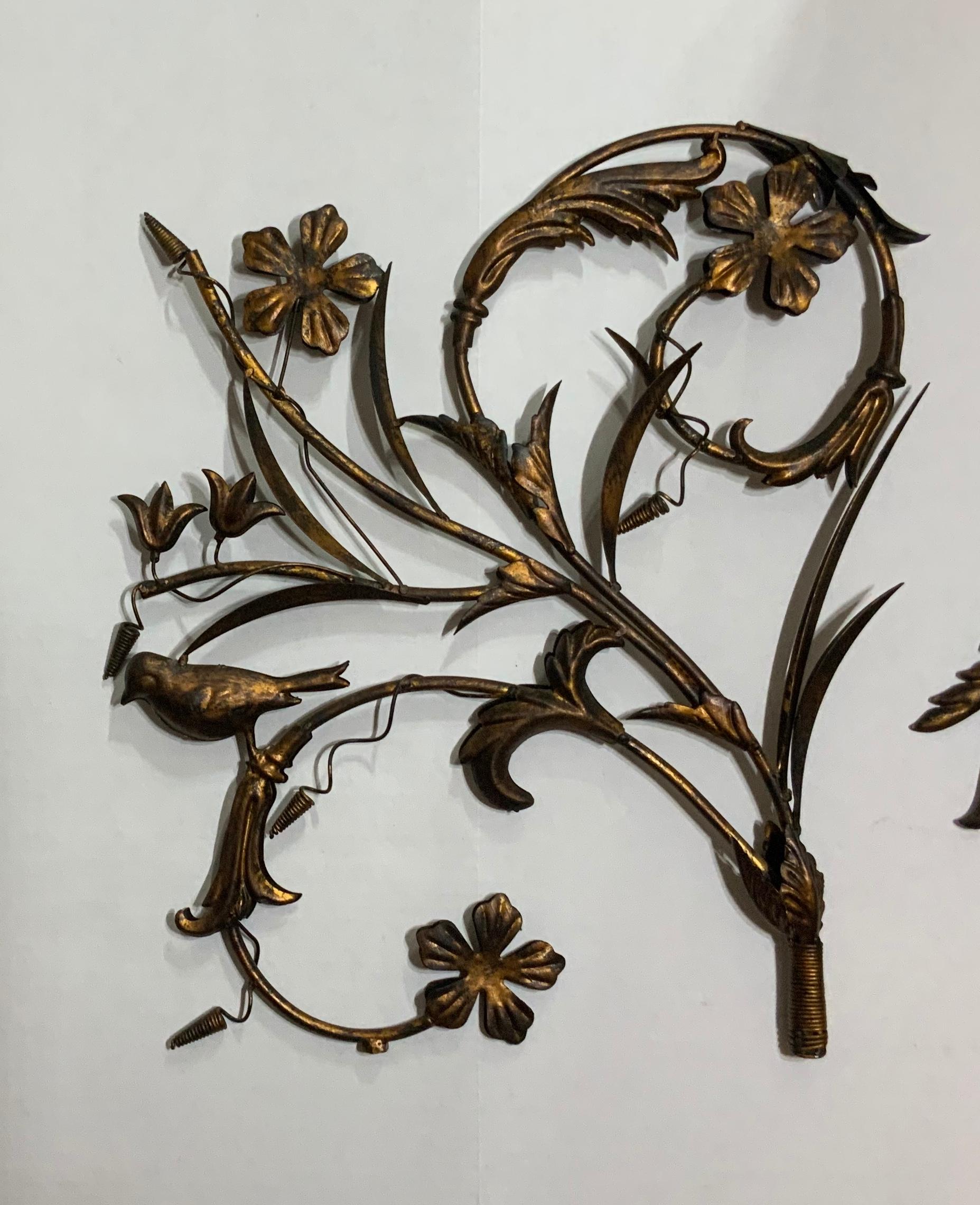 Pair of Vintage Handcrafted Metal Wall Hanging at 1stDibs | metal wall art