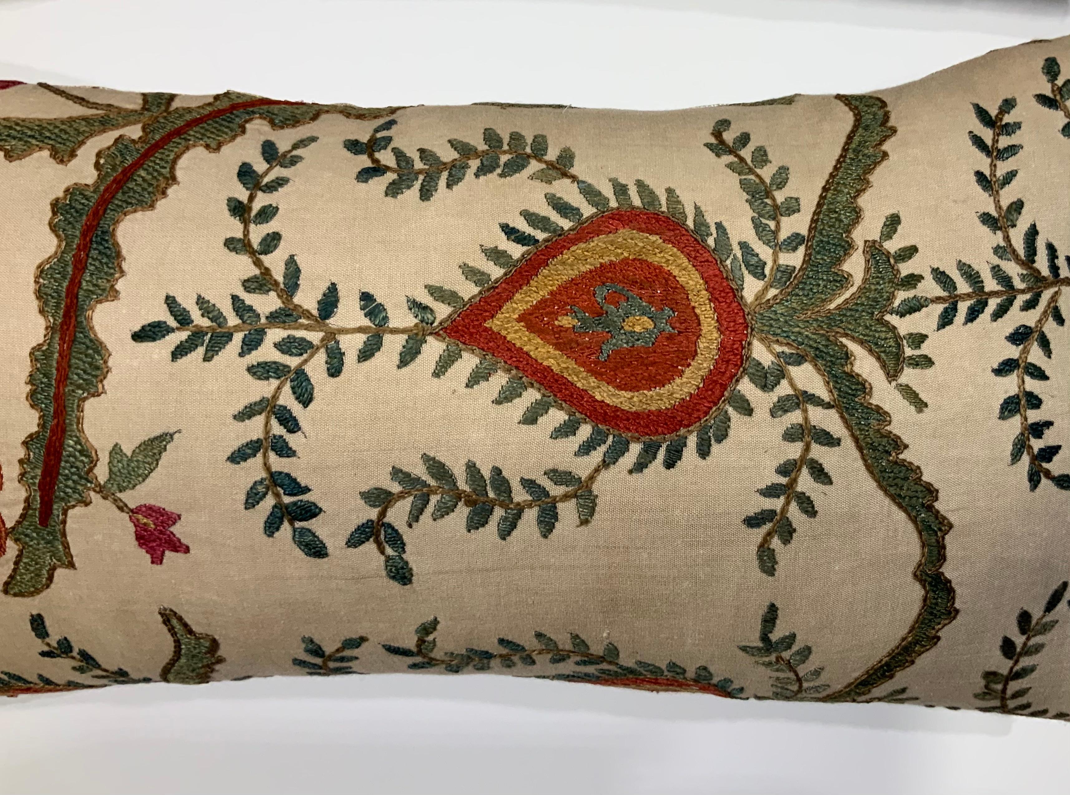 Pair of Vintage Hand Embroidery Suzani Pillows 2