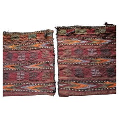 Antique Persian Tribal Saddlebags, Handwoven Wool, SE Persia, 1900s