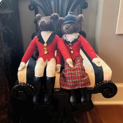 Pair of Vintage Hanford’s Inc. Fox Figures in Traditional English Riding Attire