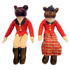 Pair of Vintage Hanford’s Inc. Fox Figures in Traditional English Riding Attire