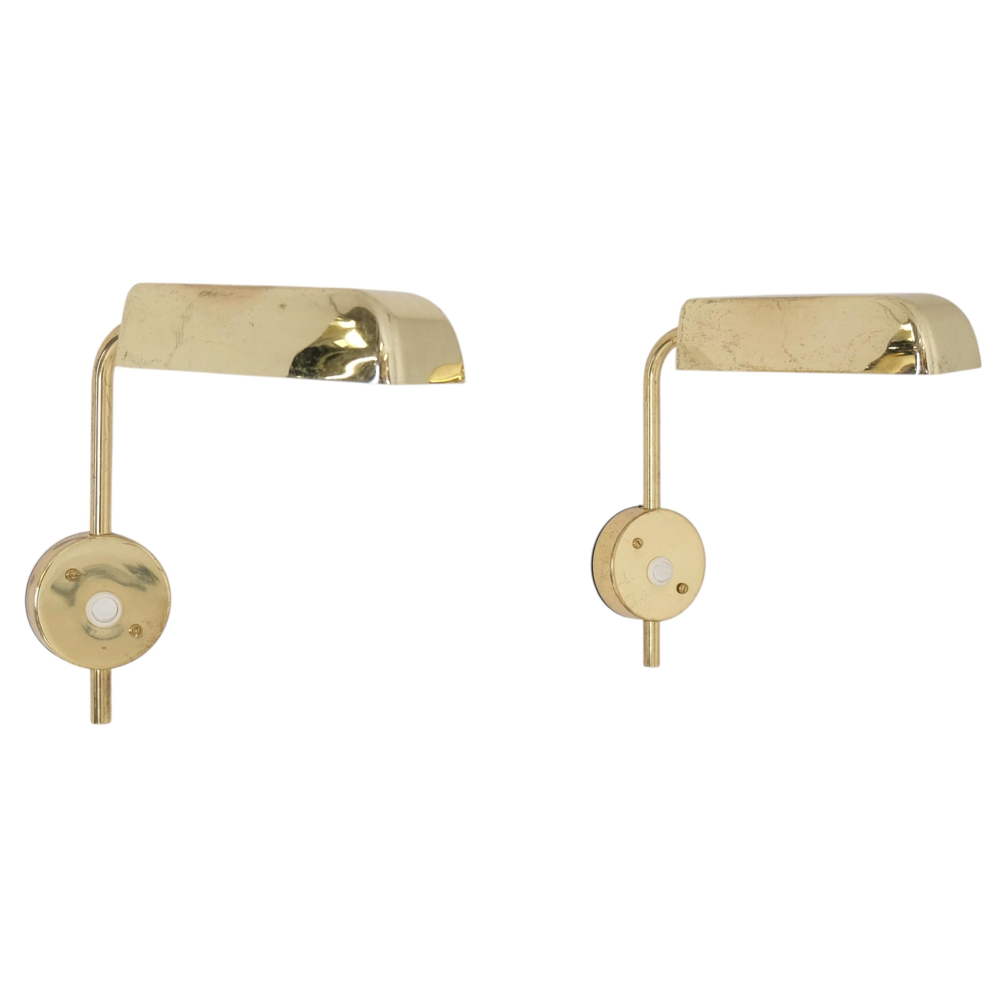 Pair of Vintage Hans-Agne Jakobsson Adjustable Brass Scones C2796/1 Sweden 1970s