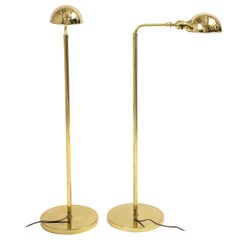 Pair of Vintage Hansen Brass Pharmacy Floor Lamps