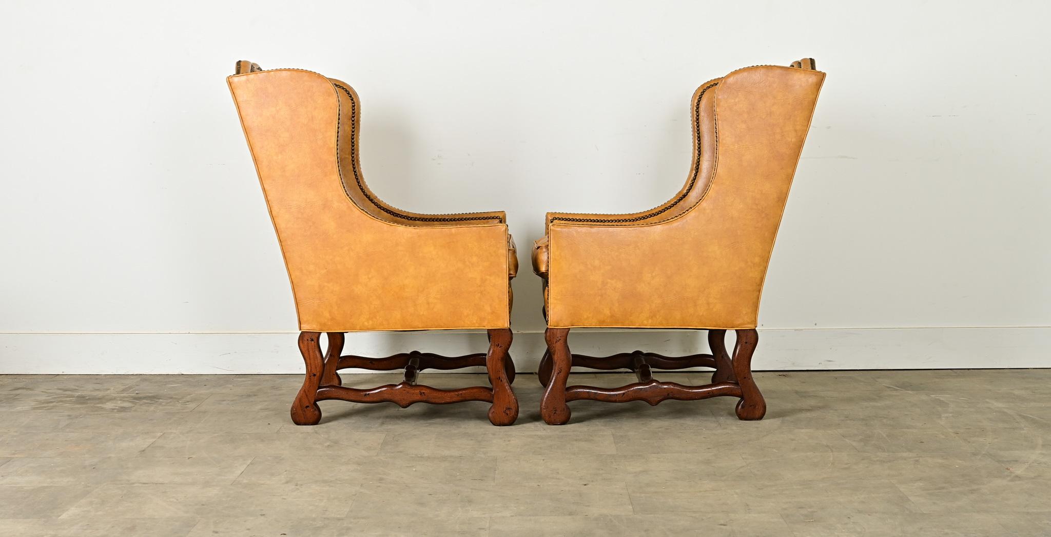 Pair of Vintage Henredon Wingback Bergeres For Sale 2
