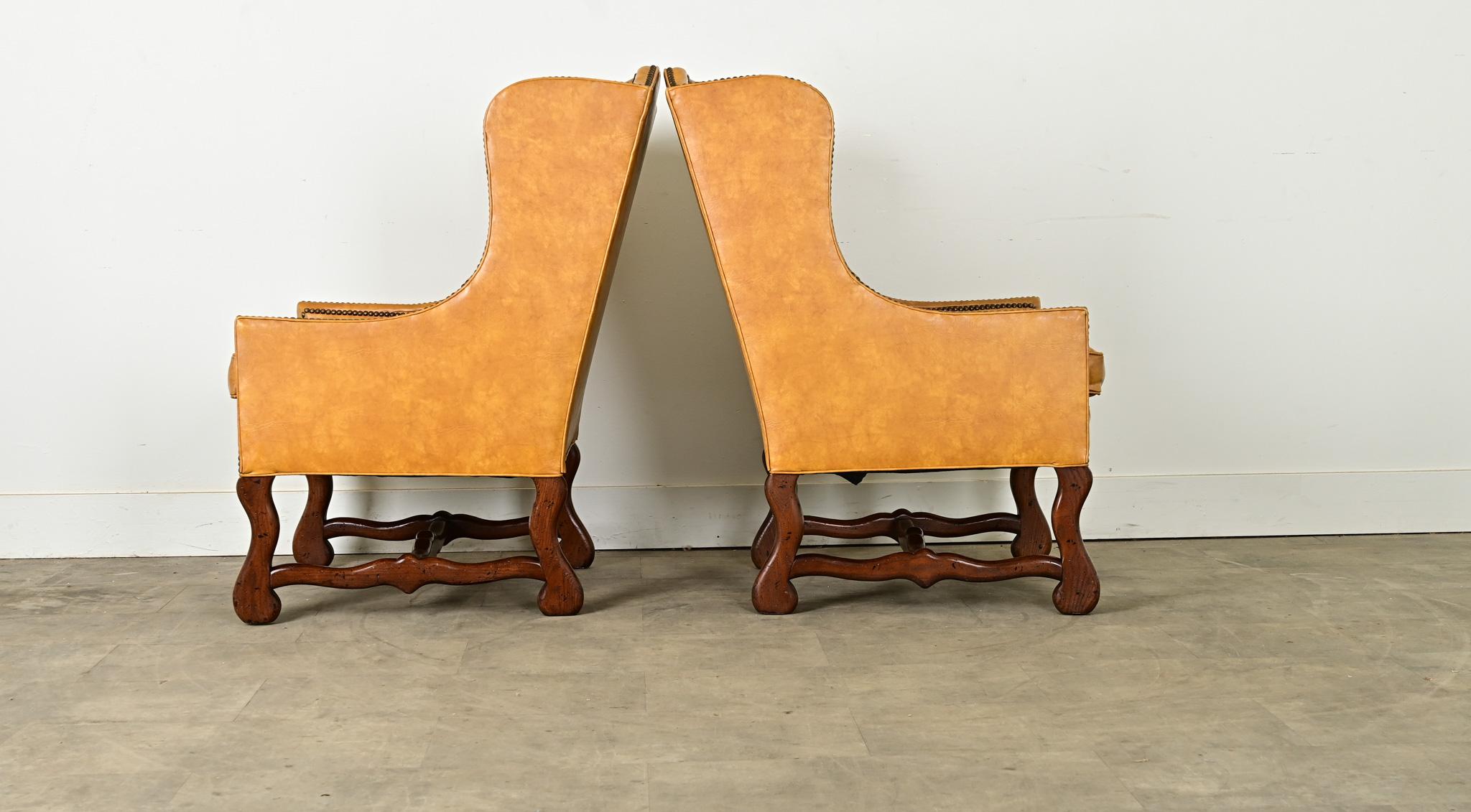 Pair of Vintage Henredon Wingback Bergeres For Sale 6