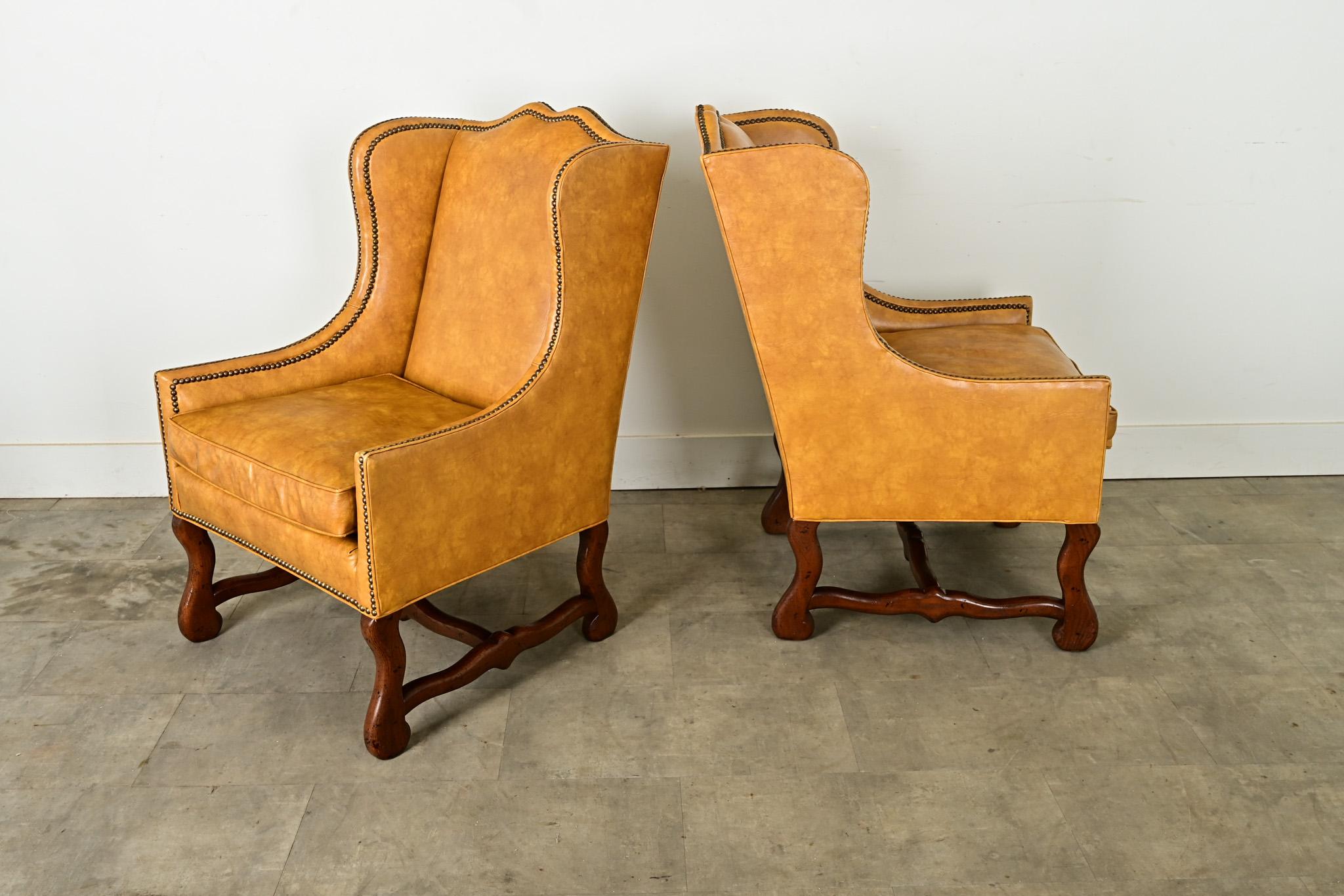 Pair of Vintage Henredon Wingback Bergeres For Sale 7