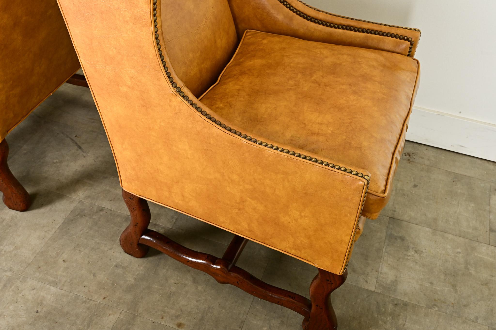 Pair of Vintage Henredon Wingback Bergeres For Sale 8