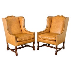 Pair of Vintage Henredon Wingback Bergeres